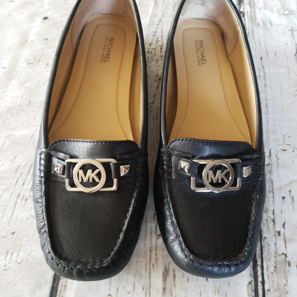 Michael Kors Womens Slip On Black Loafers Shoes